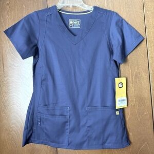 WonderWink Next Charlotte NWT Sz XS Navy Blue Scrub Top. STRETCHES